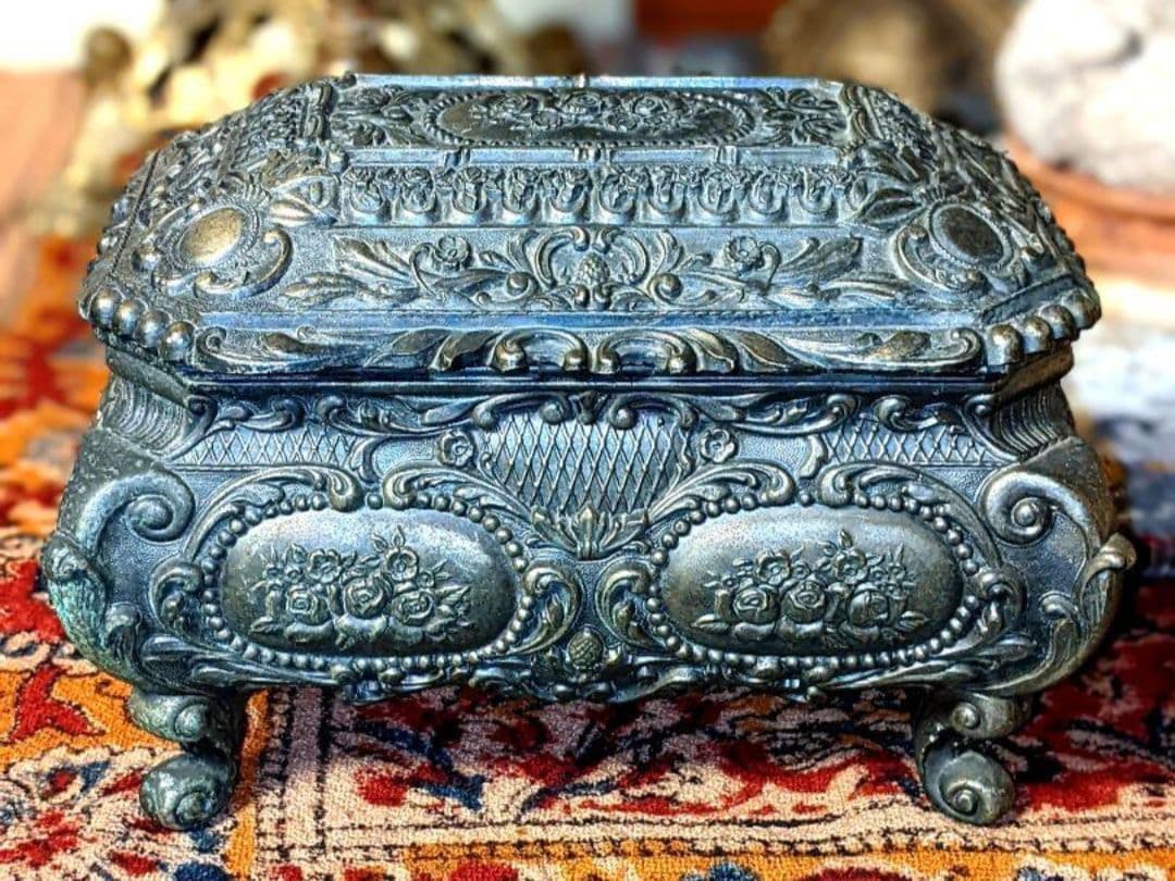 アンティーク ジュエリー ケース ボックス 真鍮 アクセサリー 骨董品ビンテージ