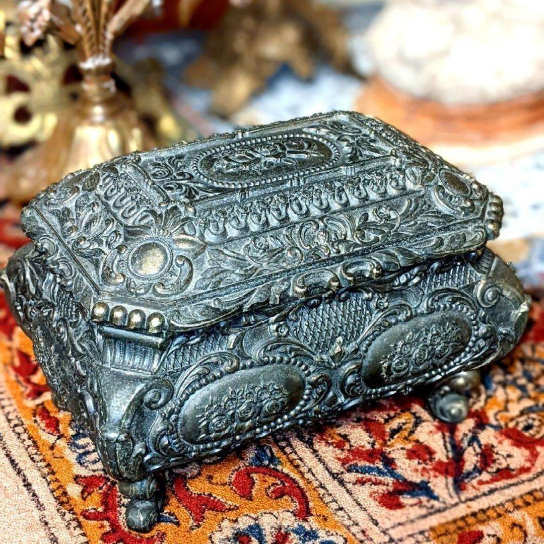 アンティーク ジュエリー ケース ボックス 真鍮 アクセサリー 骨董品ビンテージ