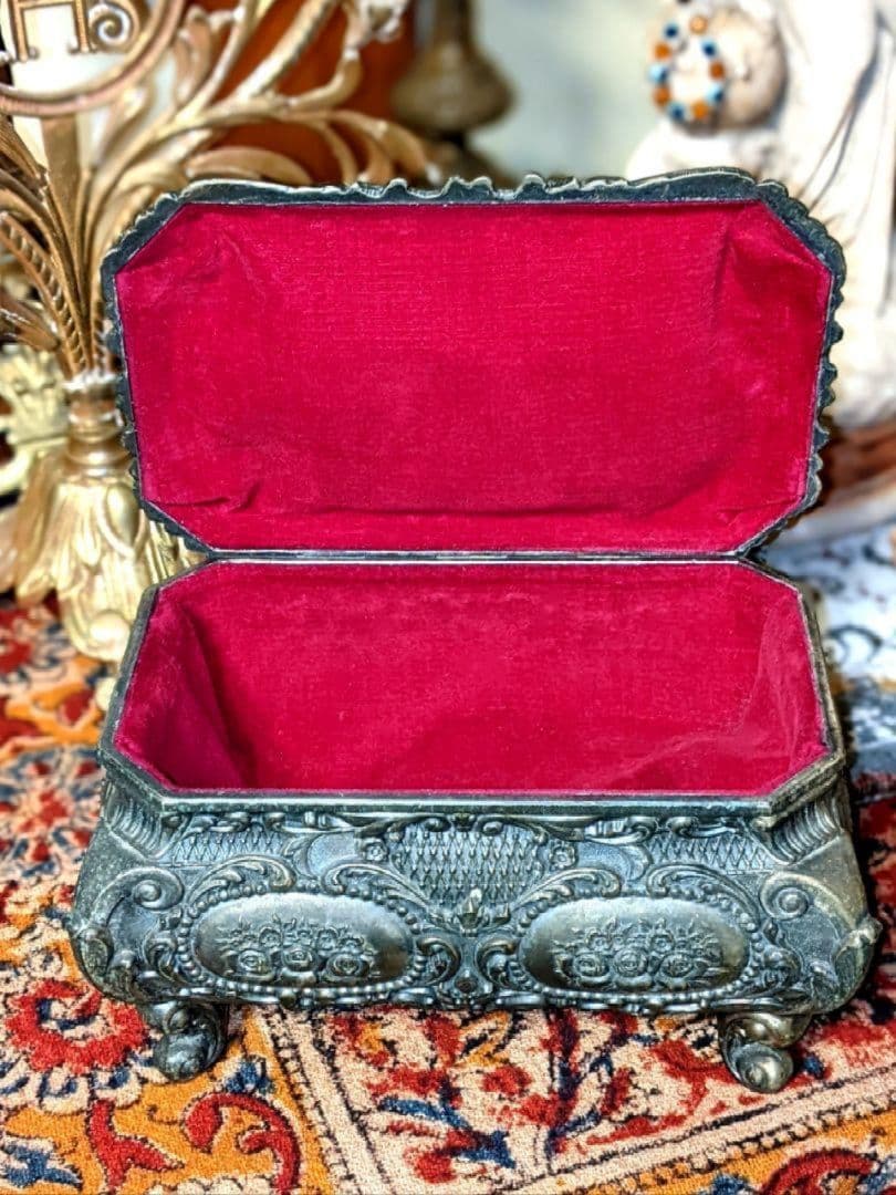 アンティーク ジュエリー ケース ボックス 真鍮 アクセサリー 骨董品ビンテージ