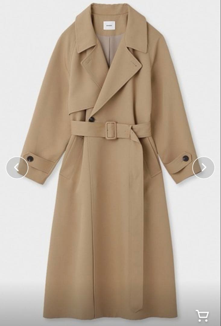 【訳あり美品】MIESROHE ドルマンスリーブトレンチコート　ベージュ0サイズ