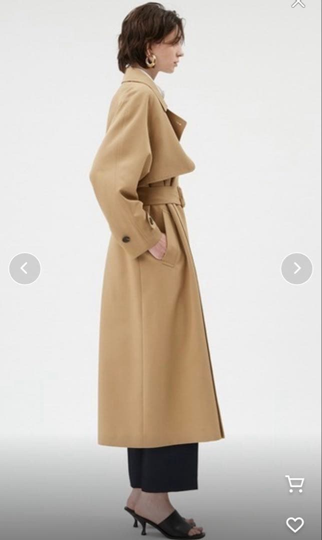 【訳あり美品】MIESROHE ドルマンスリーブトレンチコート　ベージュ0サイズ