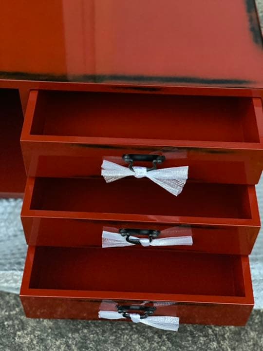 川上漆宝堂　タンス　引き出し　根来塗