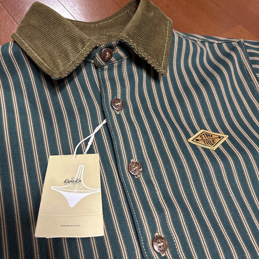 KARAKU 長袖ストライプシャツ