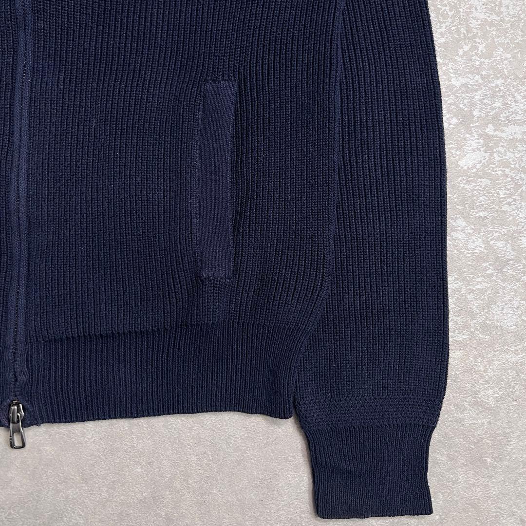 【極美品】ポロラルフローレン ドライバーズニット ジップアップセーター ネイビー