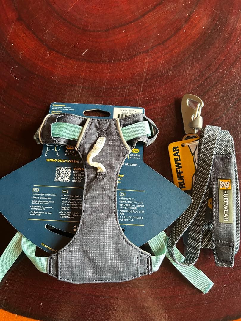 RUFFWEAR ラフウェア ハーネスXXXS & リード　バサルトグレー