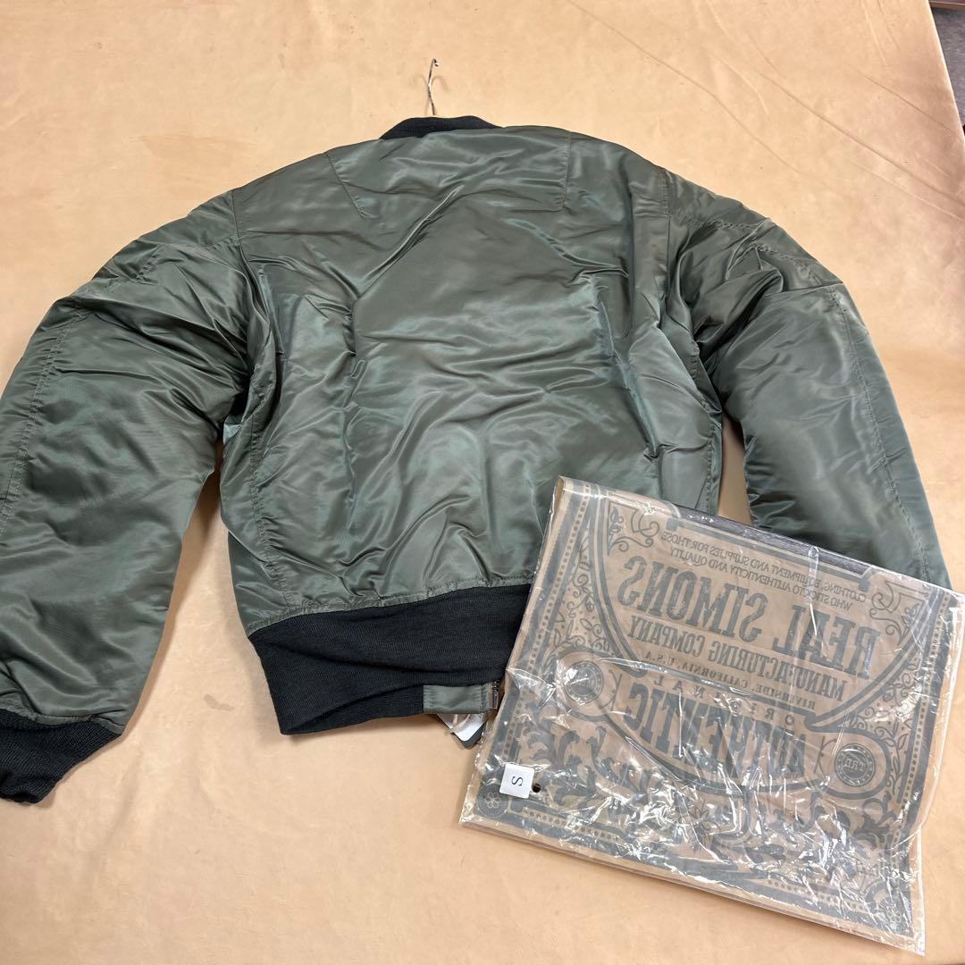REAL SIMONS MA-1ジャケット オリーブグリーン Mサイズ