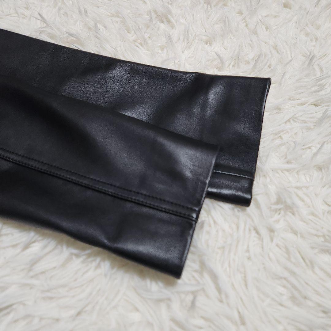 【美品】Pinky&Dianne 羊革 比翼 ラムレザー ロングコート ベルト