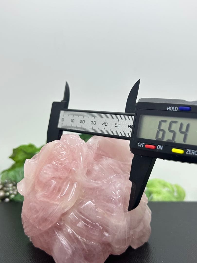 天然石ローズクォーツ　玄武龍亀置物　No.1865