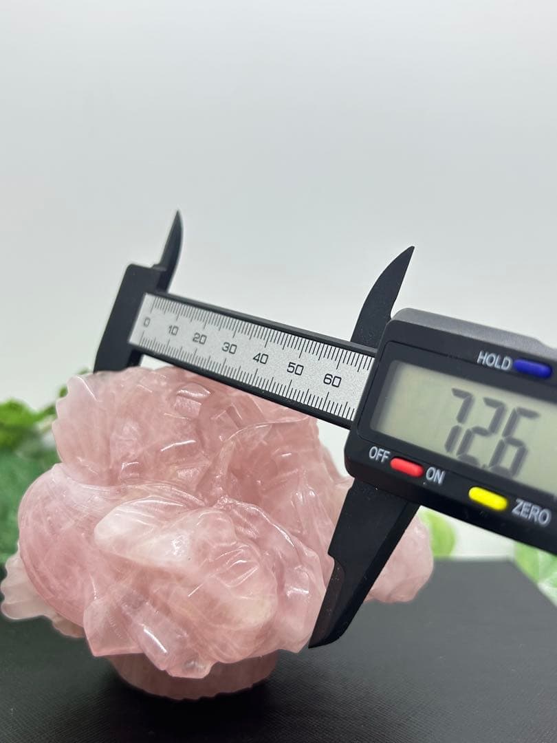 天然石ローズクォーツ　玄武龍亀置物　No.1865