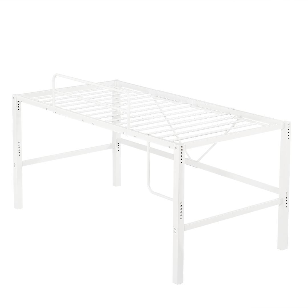 【ホワイト】セミダブル 高さ90cm ロフトベッド パイプベッド 高さ調整可能