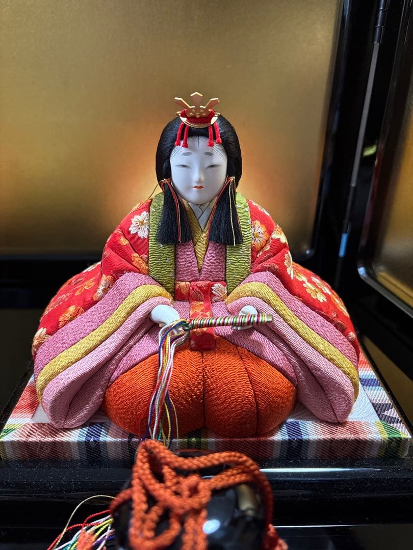 【美品】原孝洲 作 木目込み雛人形 親王飾り　伝統工芸｜内裏雛｜屏風・小物一式付