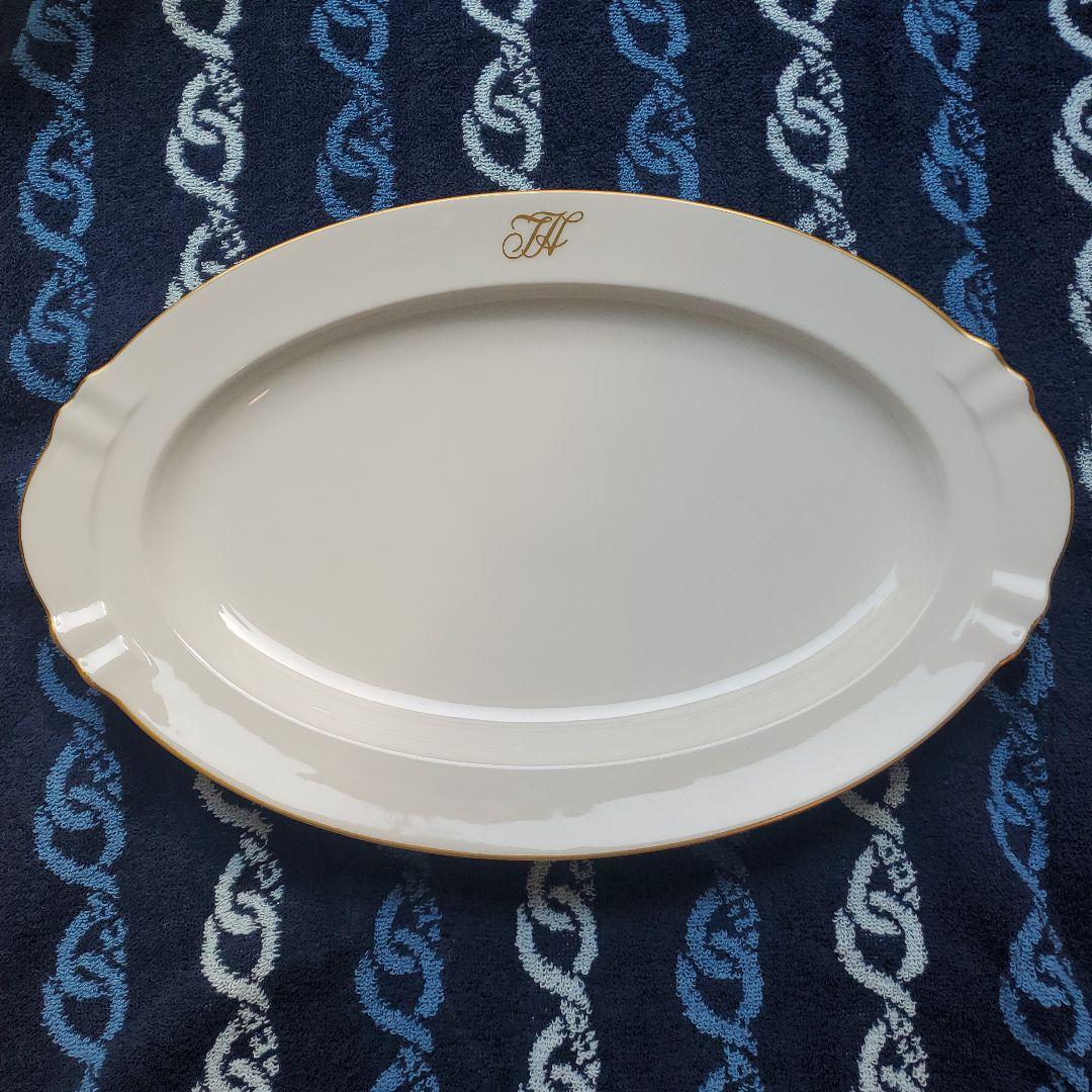 オールド大倉　大倉陶園　ゴールドライン　OKURA 白磁　金彩　大皿　パーティー