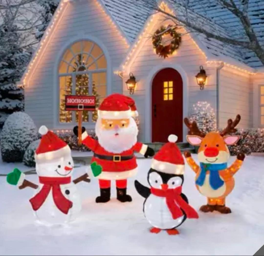 サンタとそのともだちのLEDライト♡イルミネーションサンタトナカイ4体