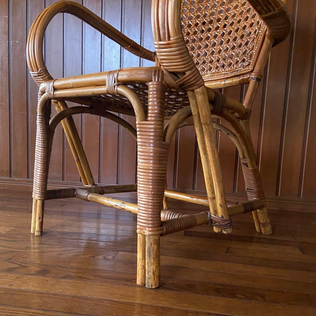 オールド ラタン チェア　ビンテージチェア　アンティークラタン　籐椅子