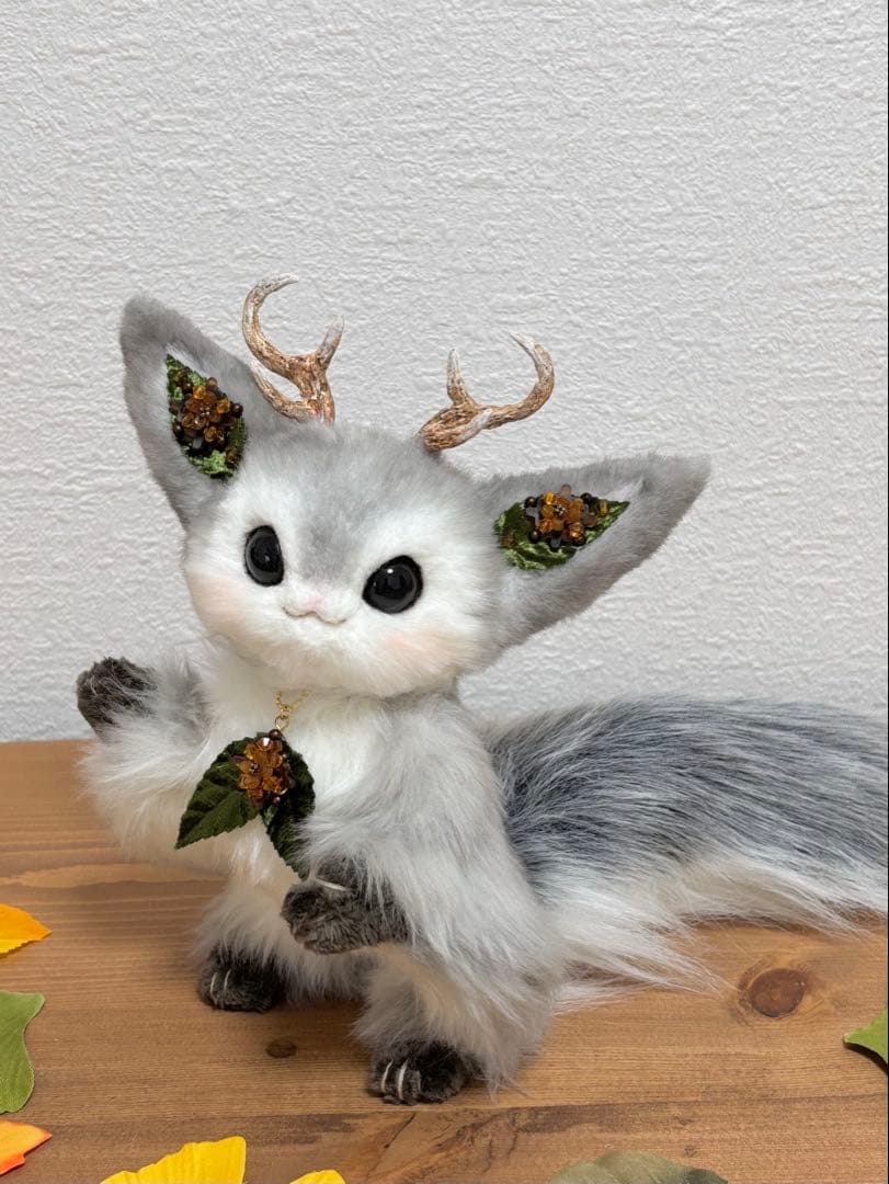 まんまる鹿ちゃん　ハンドメイド　ぬいぐるみ　アートドール