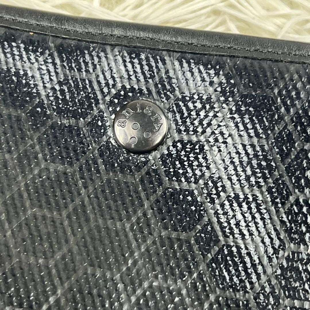 aniary アニアリ トートバッグ ブラック PVC型押し ハニカム柄 A4