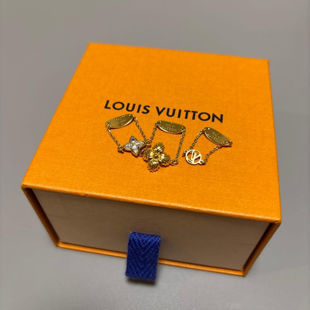 LOUIS VUITTON 3点セットチェーンリング ゴールド