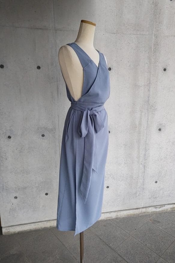 茶道お稽古に最適。羽織ロングエプロン【S-3L/日本製】127100-39