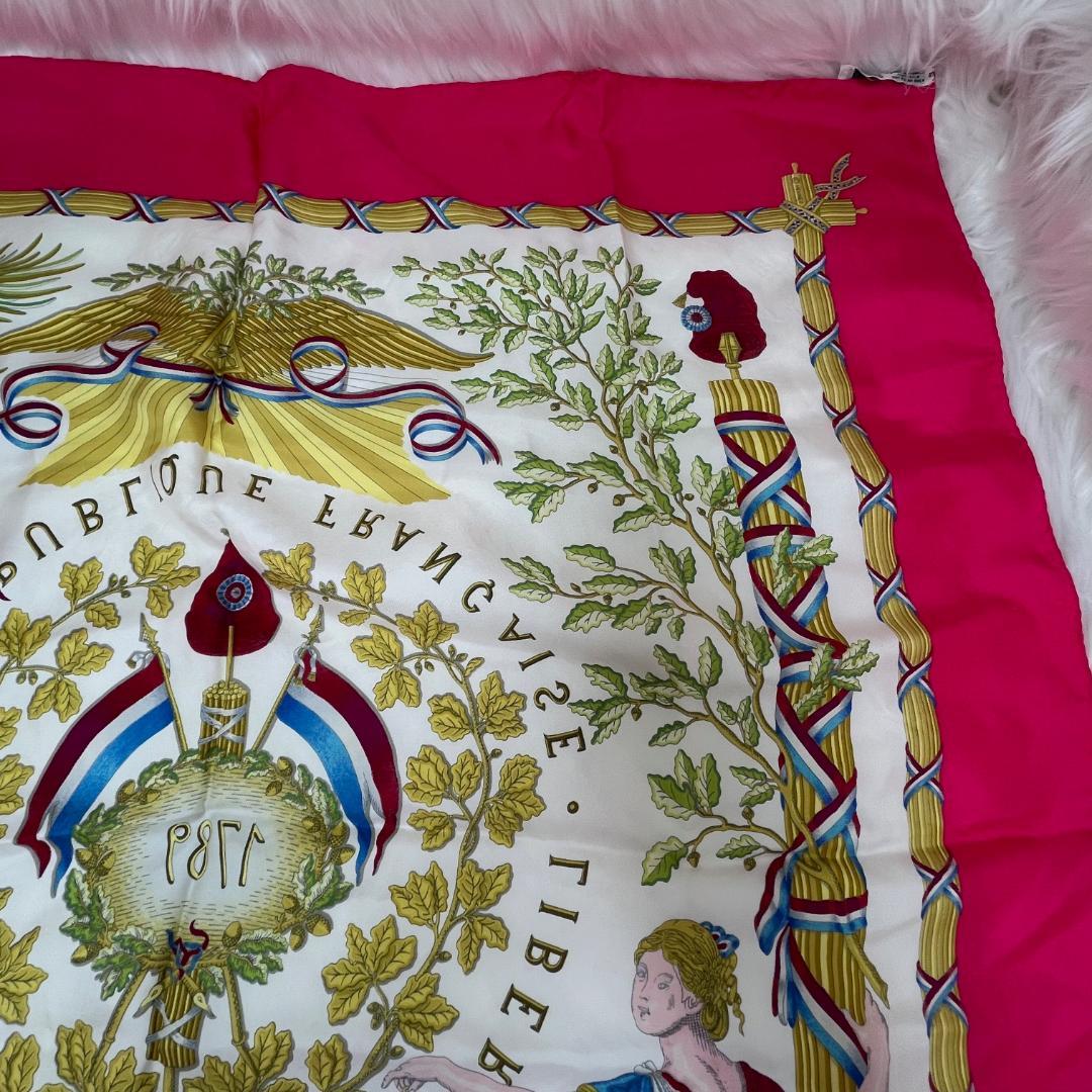 エルメス カレ90 フランス革命記念 スカーフ 1789シルク ピンク　タグあり