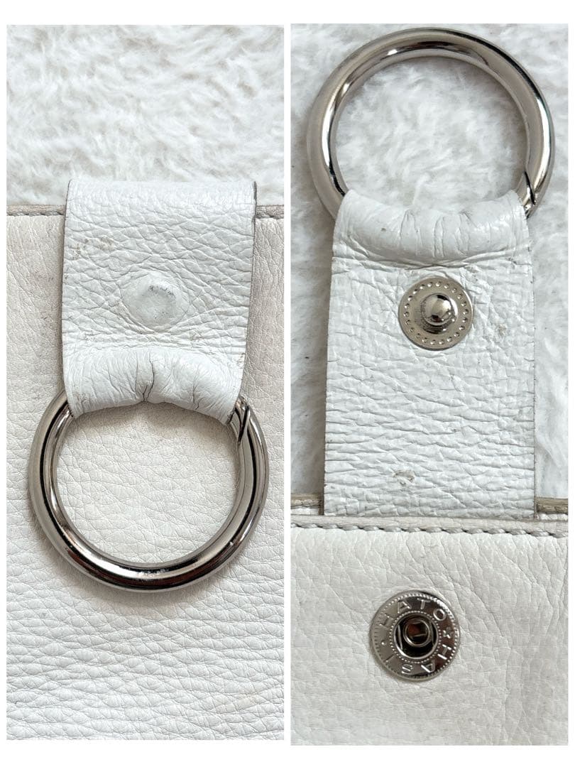 Bottega Veneta トートバッグ レザー シボ革 ホワイト 白 肩掛け