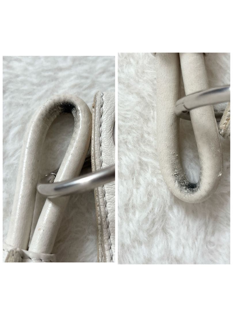 Bottega Veneta トートバッグ レザー シボ革 ホワイト 白 肩掛け