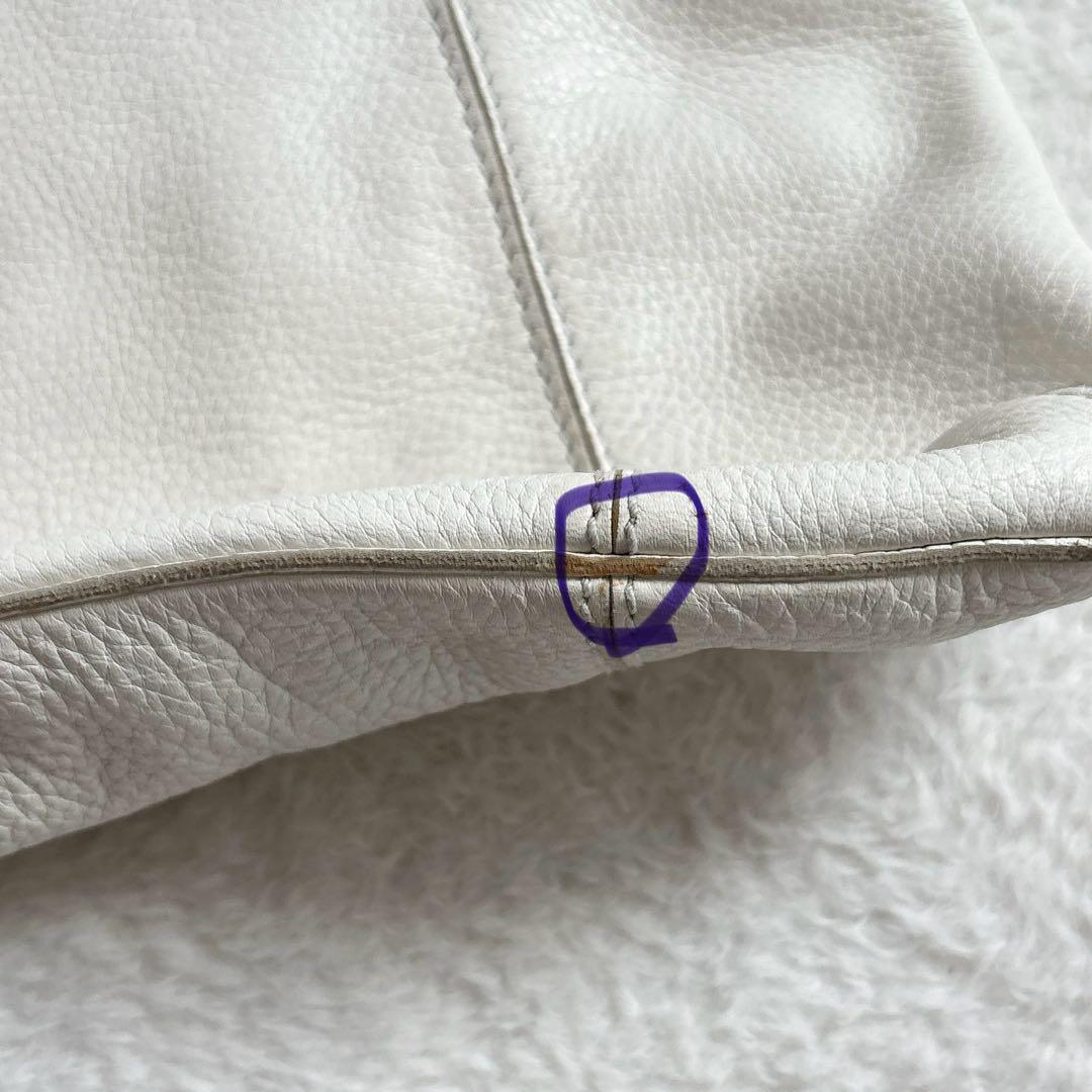 Bottega Veneta トートバッグ レザー シボ革 ホワイト 白 肩掛け