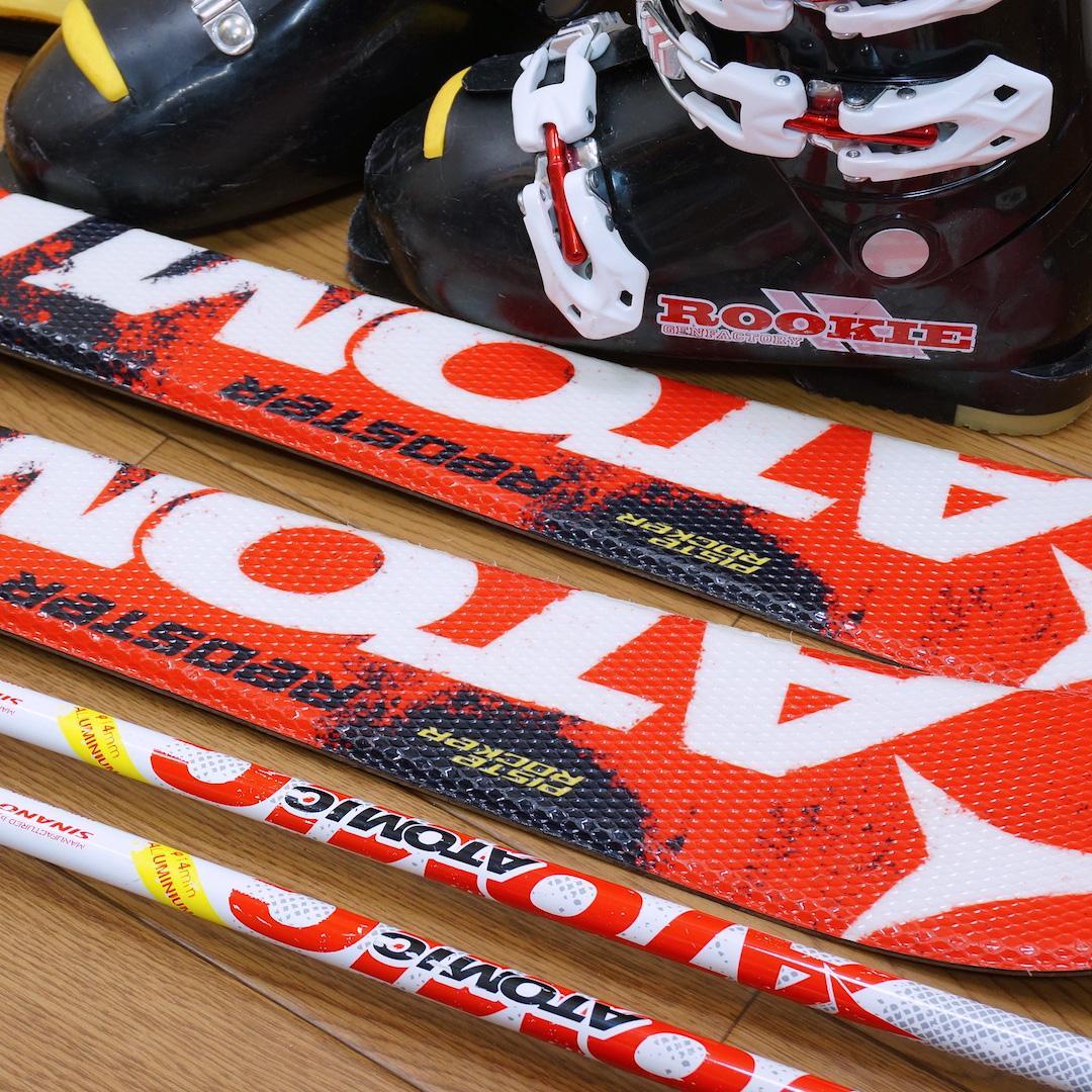 メンテ済 120cm 靴23cm ATOMIC スキーセット おまけ