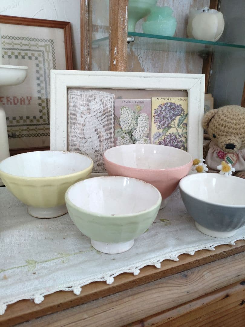 ほんとの最終Sale！小さめ♪アンティーク　カフェオレボール　アンティークセット