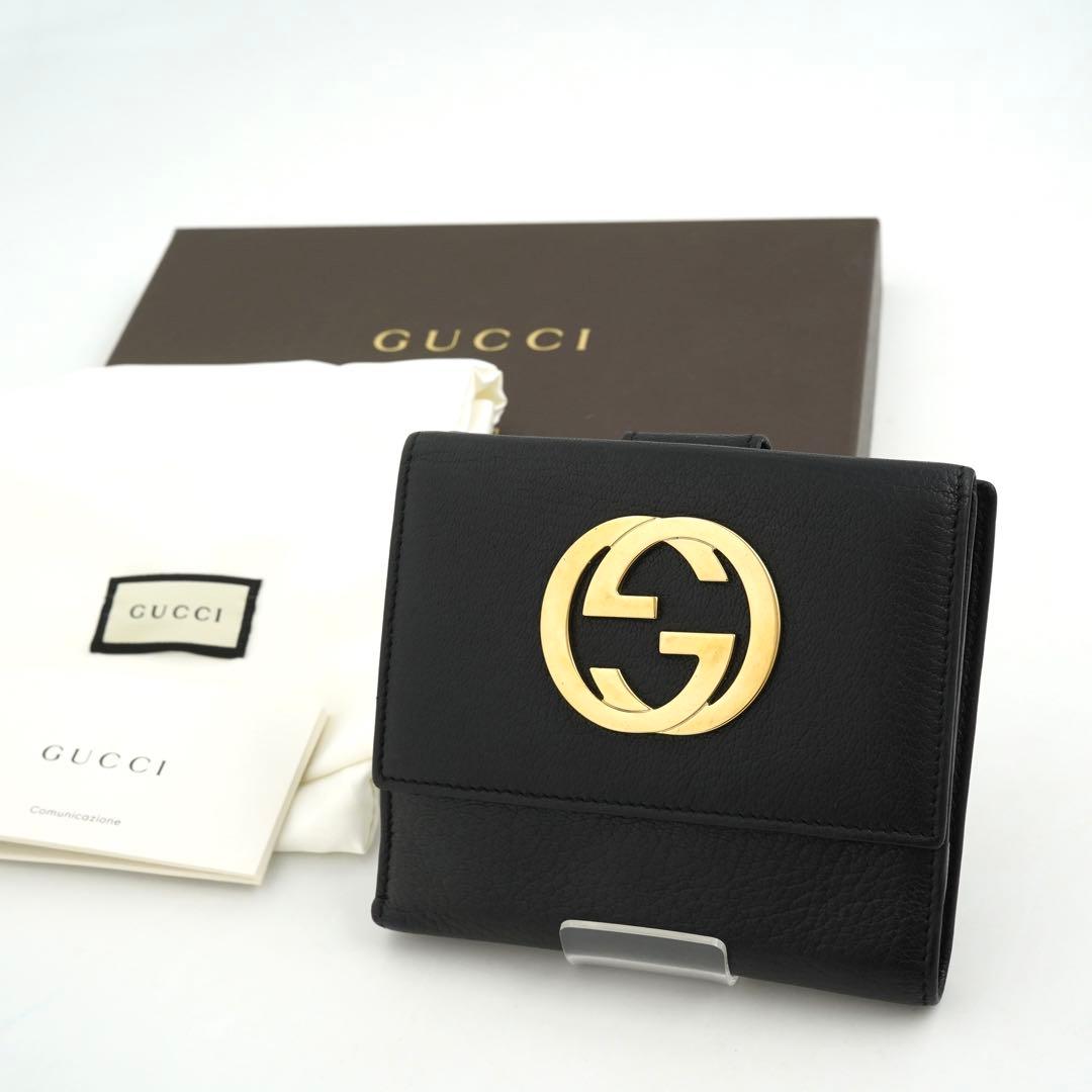 ✨新品未使用✨　GUCCI ミニ財布　インターロッキング　GGロゴ 二つ折り
