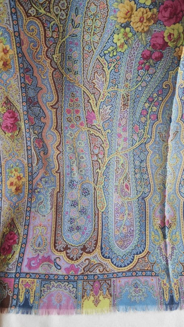 【新品未使用】エトロ　162×63 ウールシルク混合 ロングストール