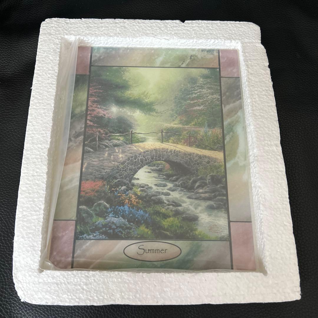 ★トーマス・キンケード/4シーズン 壁掛け時計　春夏秋冬の４枚のパネル付き★