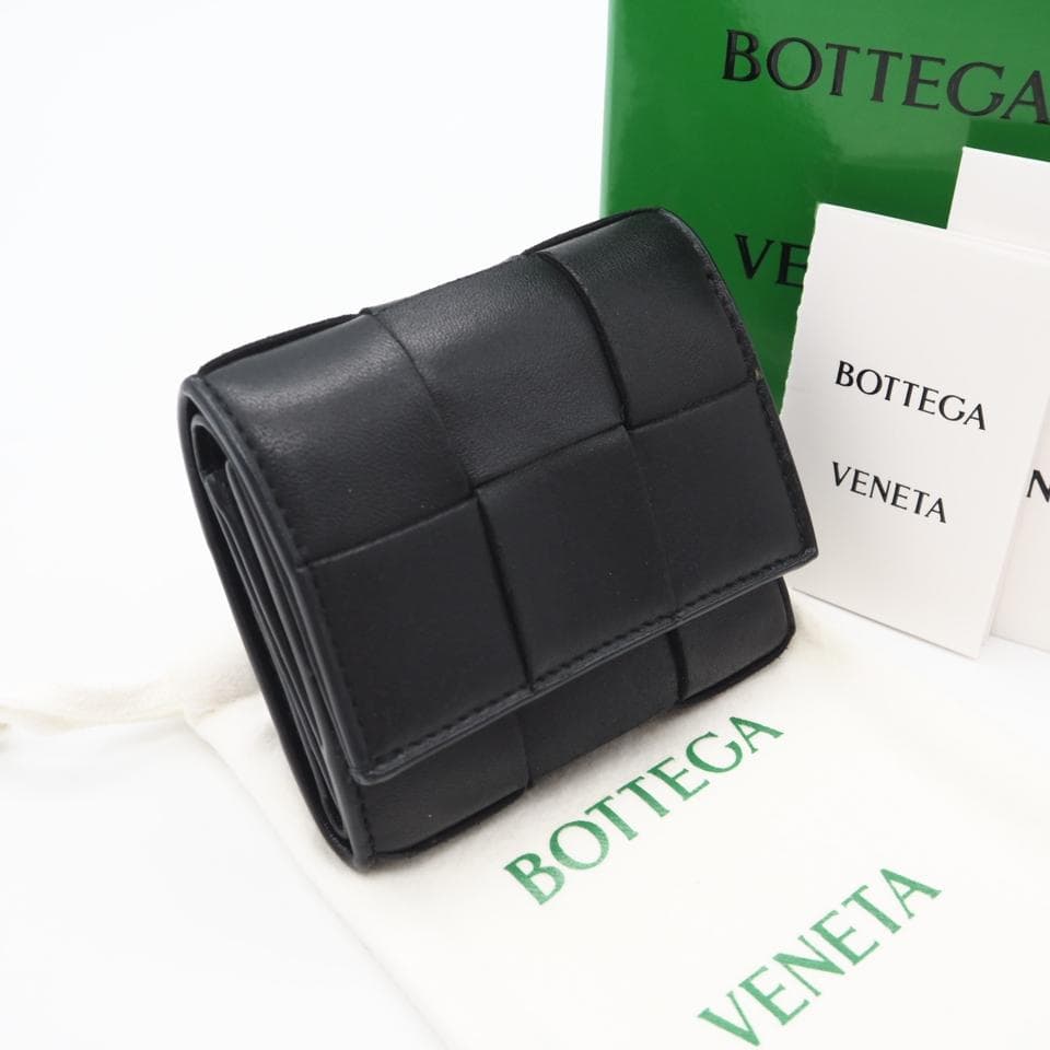 BOTTEGA VENETA 三つ折り財布 イントレチャート ブラック 黒 美品