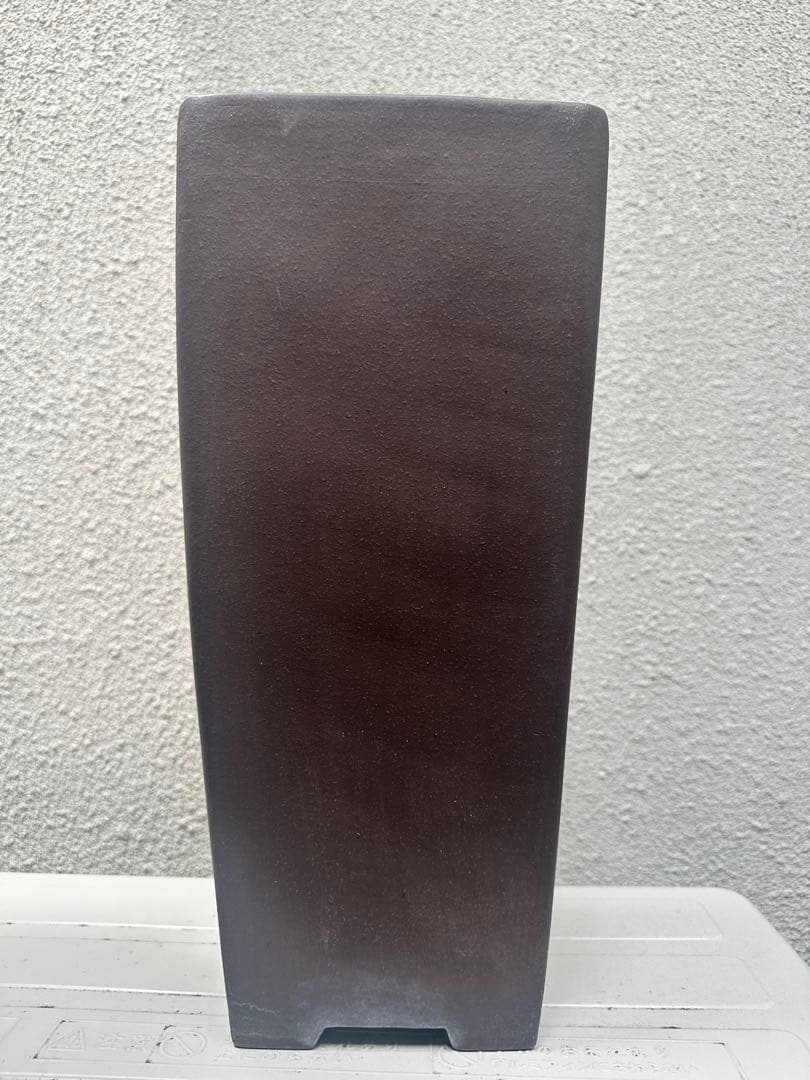 【中古品】大懸崖鉢　盆栽鉢　印あり　松　真柏