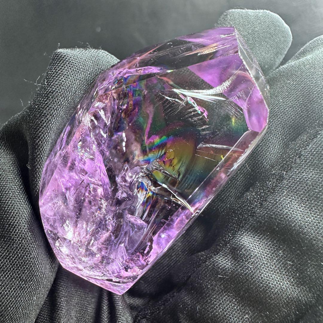 絶品❗️虹入り水晶 ✴︎アイリスクォーツ アメジストフリーフォーム天然石A1079