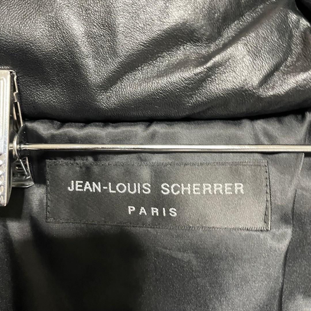 JEAN-LOUIS SCHERRER ブラック　ラムレザー　ダウン　ジャケット