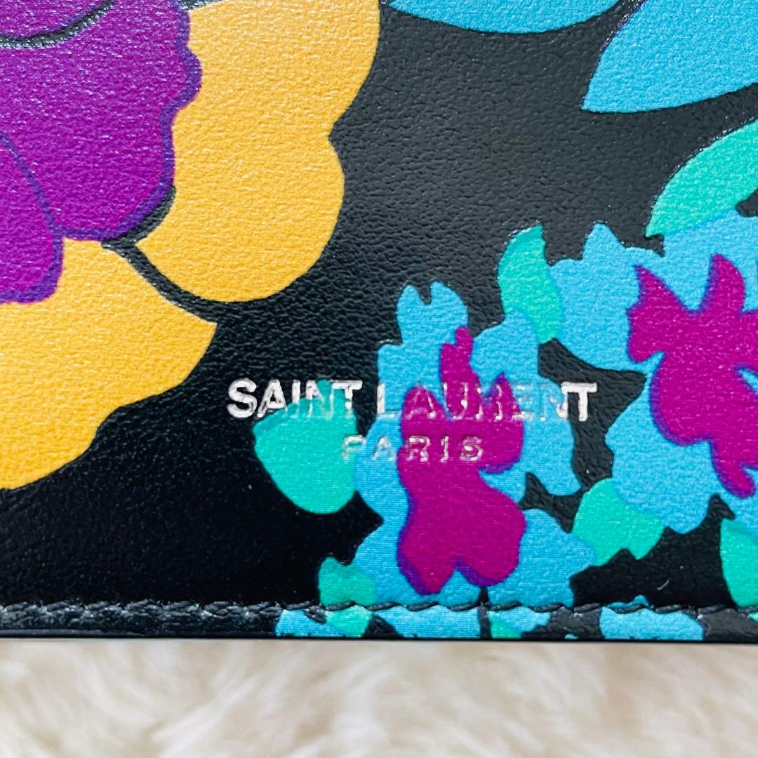 専用SAINT LAURENT サンローラン　3つ折り財布　フラワープリント