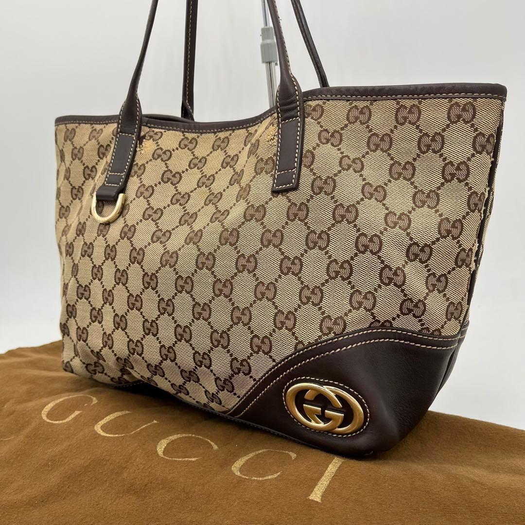 グッチ トートバッグ 肩掛け ニューブリット GGキャンバス インターロッキング