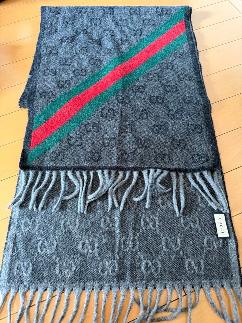 GUCCI GGパターン ウールマフラー　グッチ