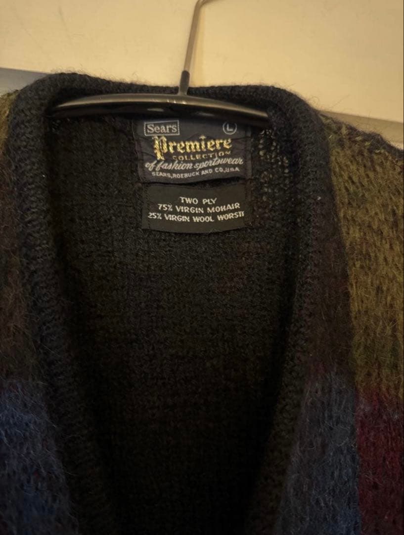 Sears 60s 毛足長　モヘアカーディガン ブラック　supreme 元ネタ