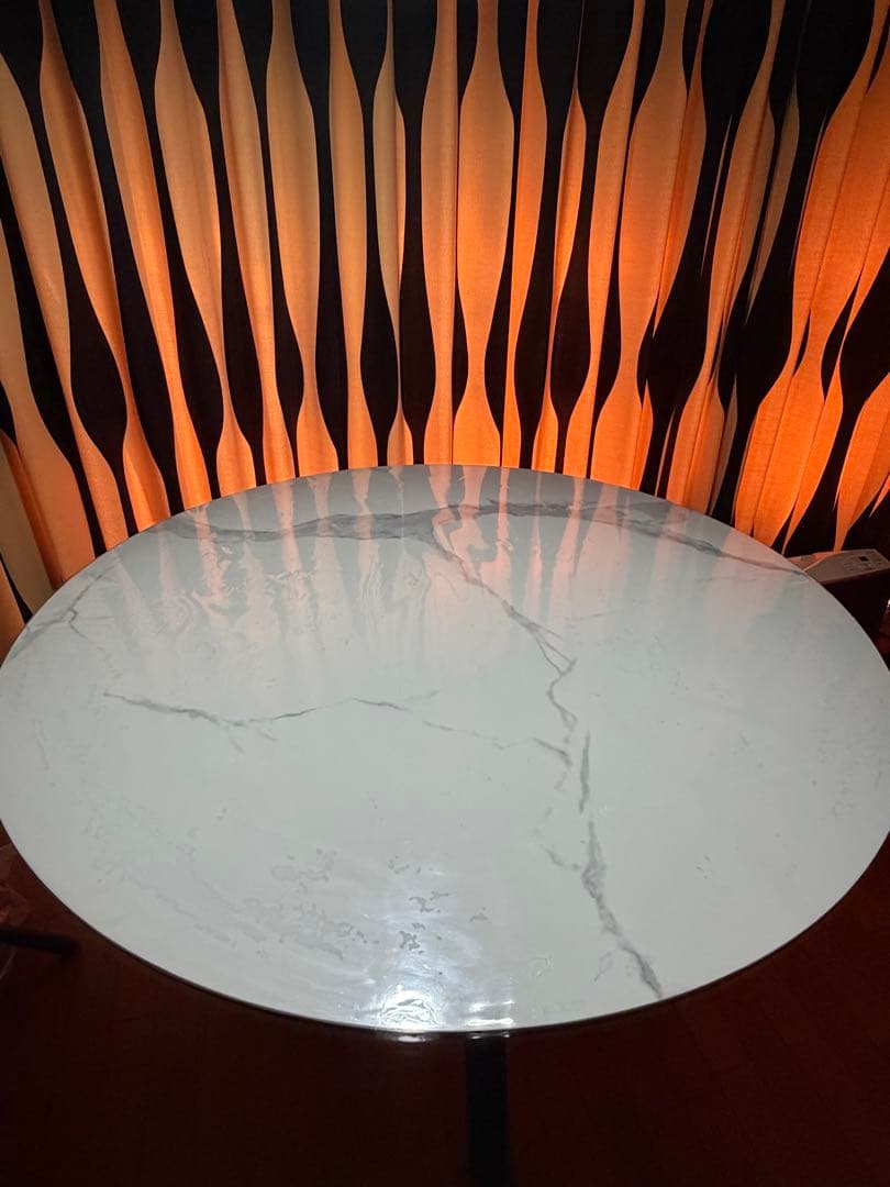 Galicia DT115 WH 大理石風円形テーブル