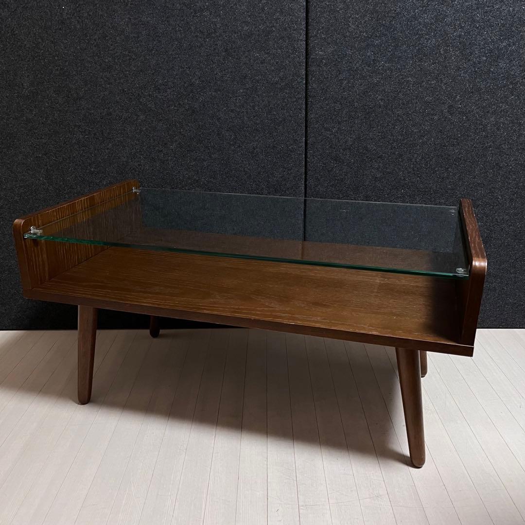 天然木　オーク材　Gigi ジジ　ガラステーブル　センターテーブル　アンティーク