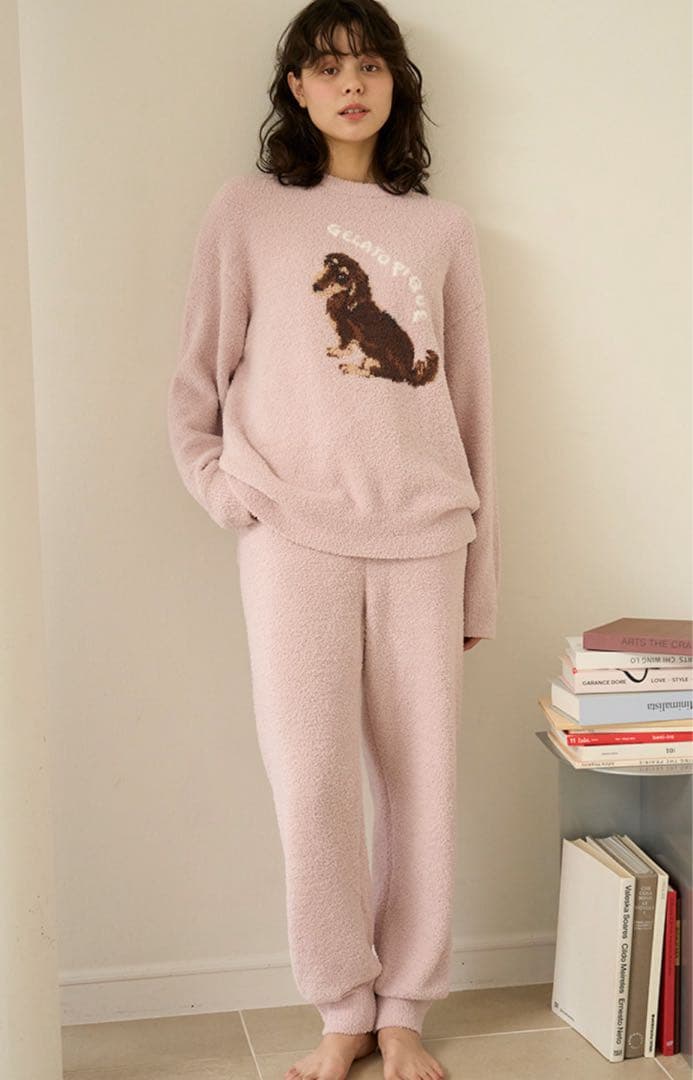 gelatopiqué DOG ジャガードプルオーバー&ロングパンツセット