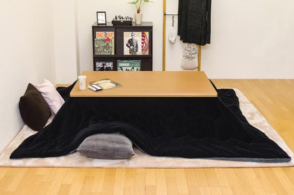 【新品・送料無料】3段階継脚ダイニングコタツ　135×80　BR/NA