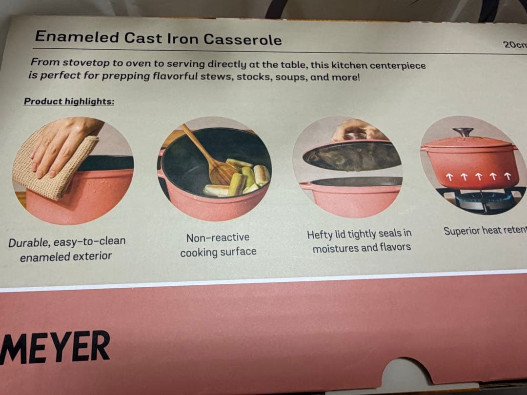 公式SOLDOUT 新品ＭＥＹＥＲディズニー♡キャストアイアン両手鍋 ２０cm