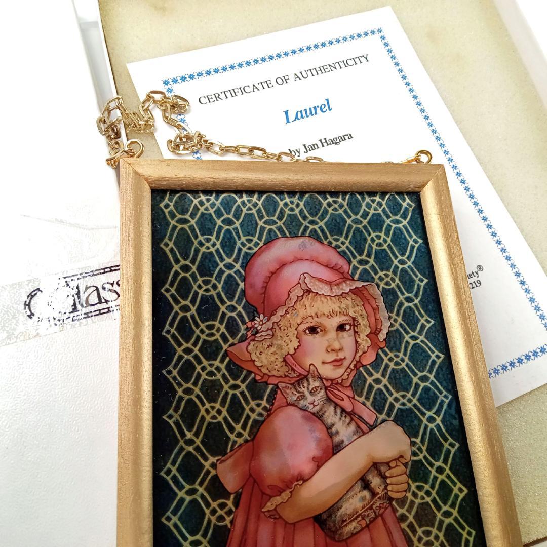 新品ジャン・ハガラ ステンドグラス 少女とお人形 ローレル グラスマスターズ社