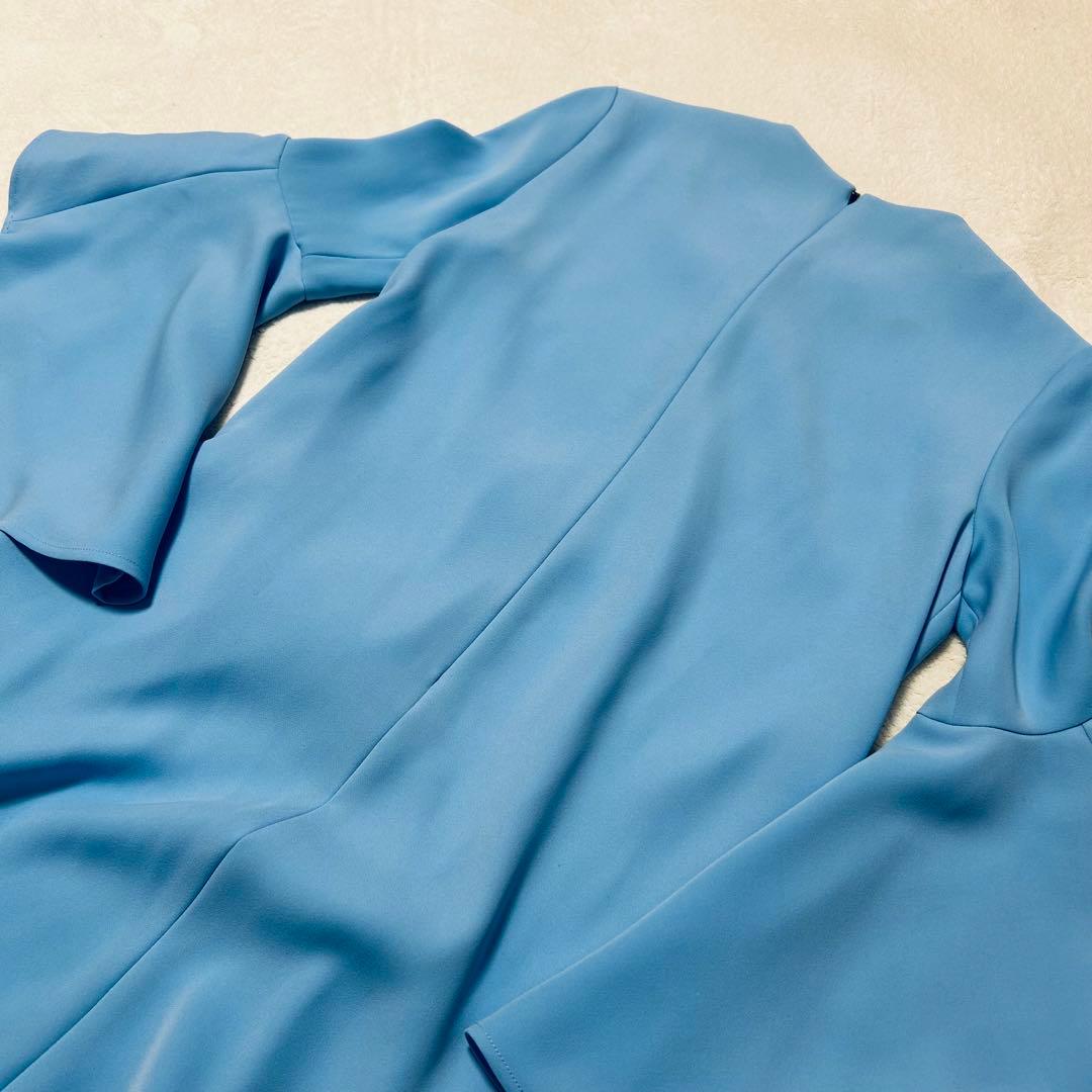 【美品】ヨーコチャン YOKO CHAN フレアスリーブドレス 38 水色