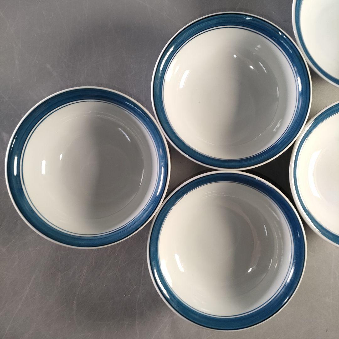 A1316-11/有田焼/源右衛門窯/染付梅鳥紋蓋向付5客/蓋茶碗/懐石道具/