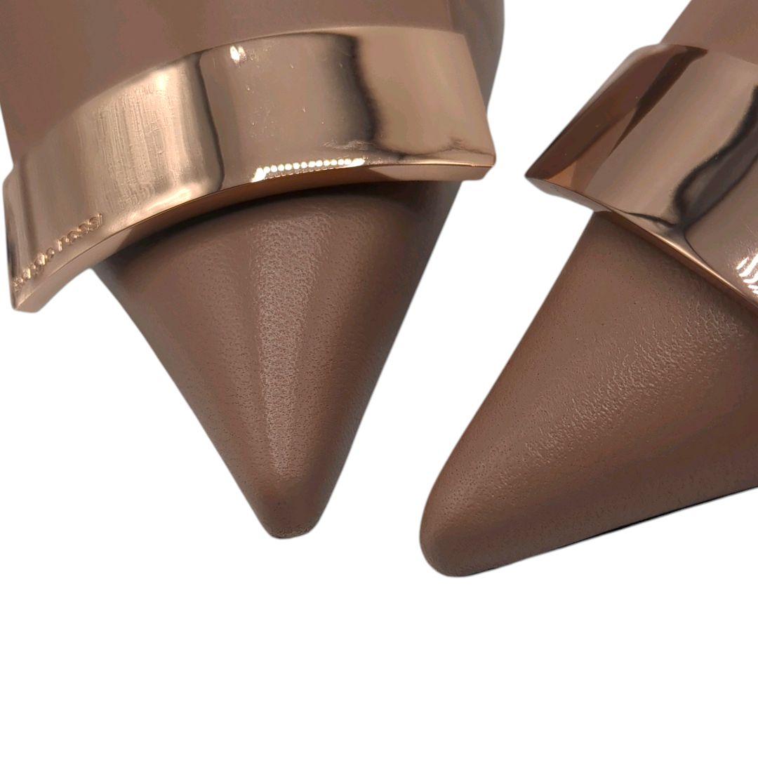 【セール品】セルジオロッシ SR1 ポインテッドトゥ ベージュ パンプス 36