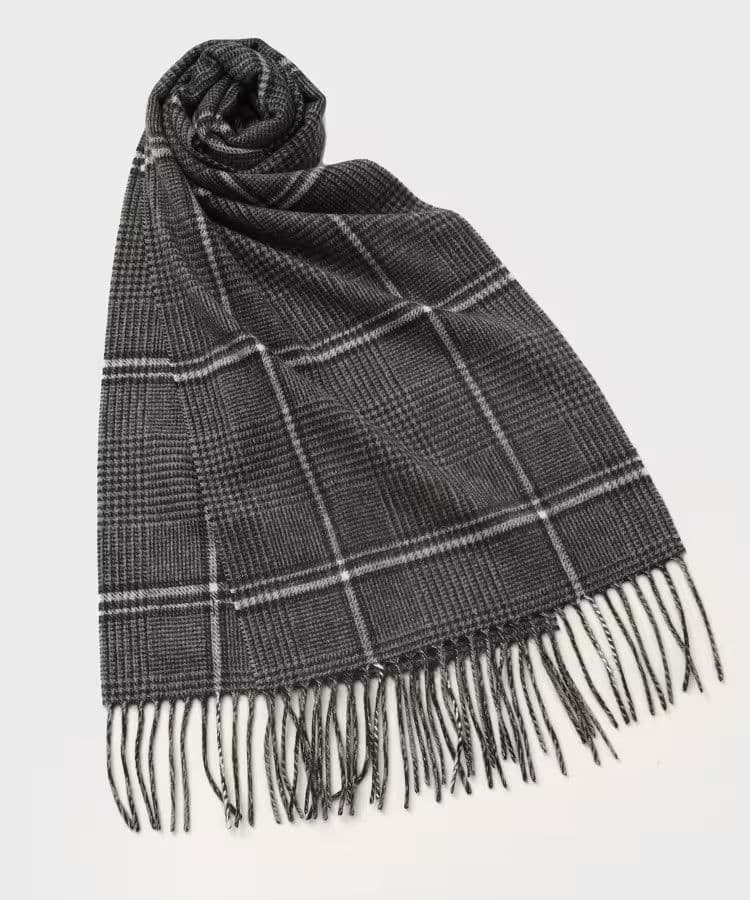 タケオキクチ　【洗えるベビーカシミヤ】グレンチェック マフラー