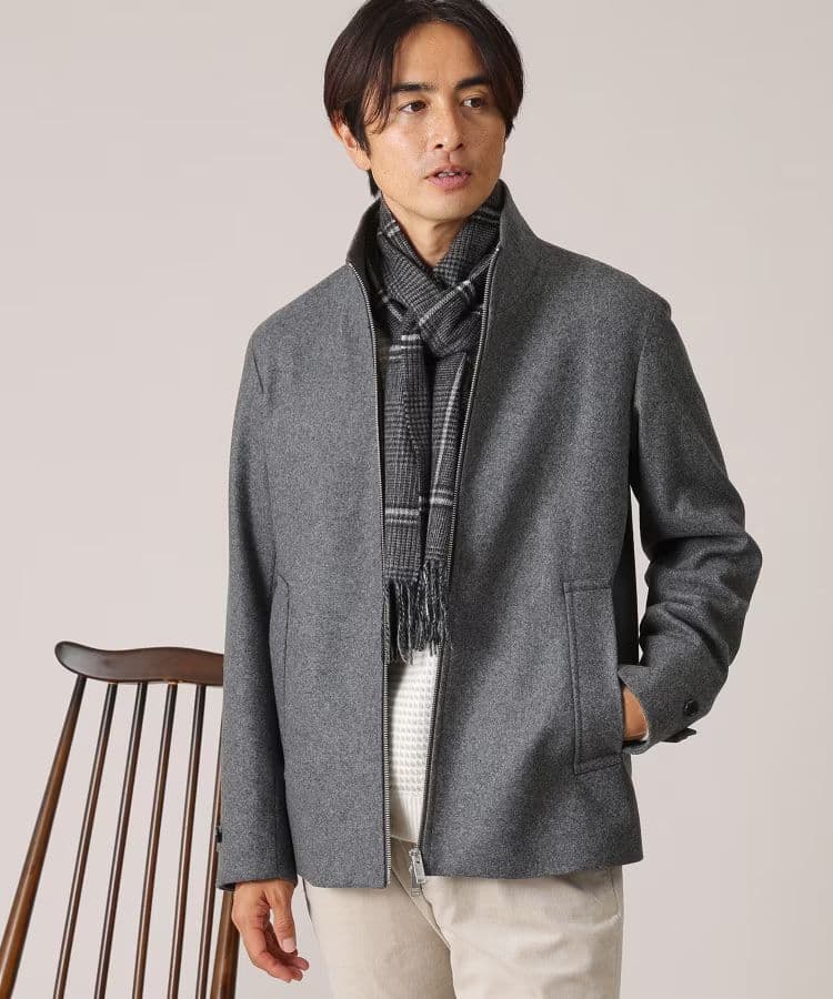 タケオキクチ　【洗えるベビーカシミヤ】グレンチェック マフラー